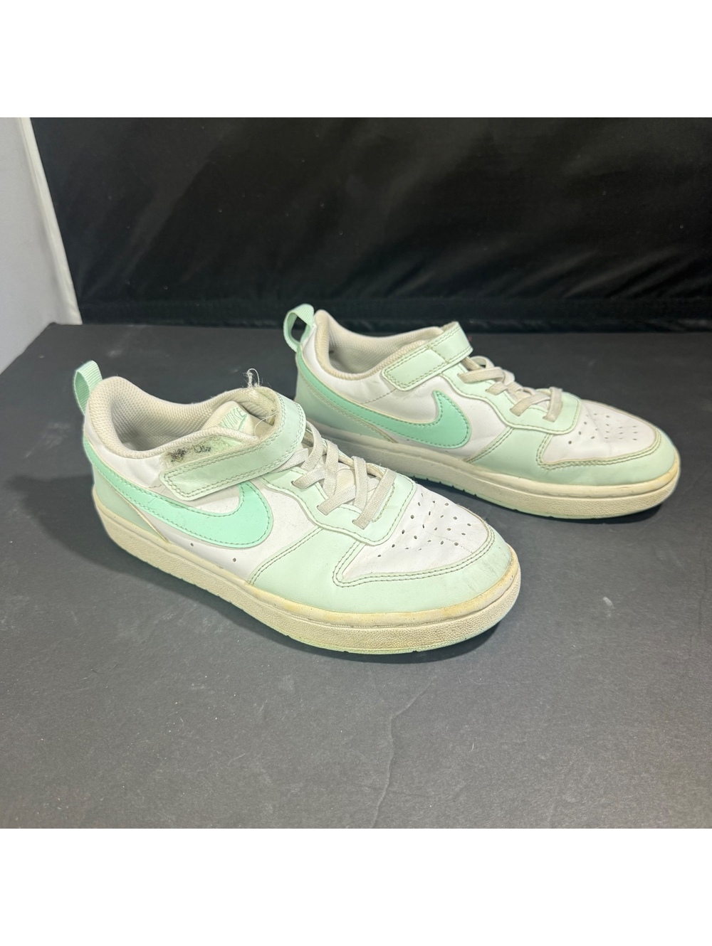 Nike Court Borough Low Recraft Kids Shoes Mint Green White FZ3541-100 Size 2.5Y